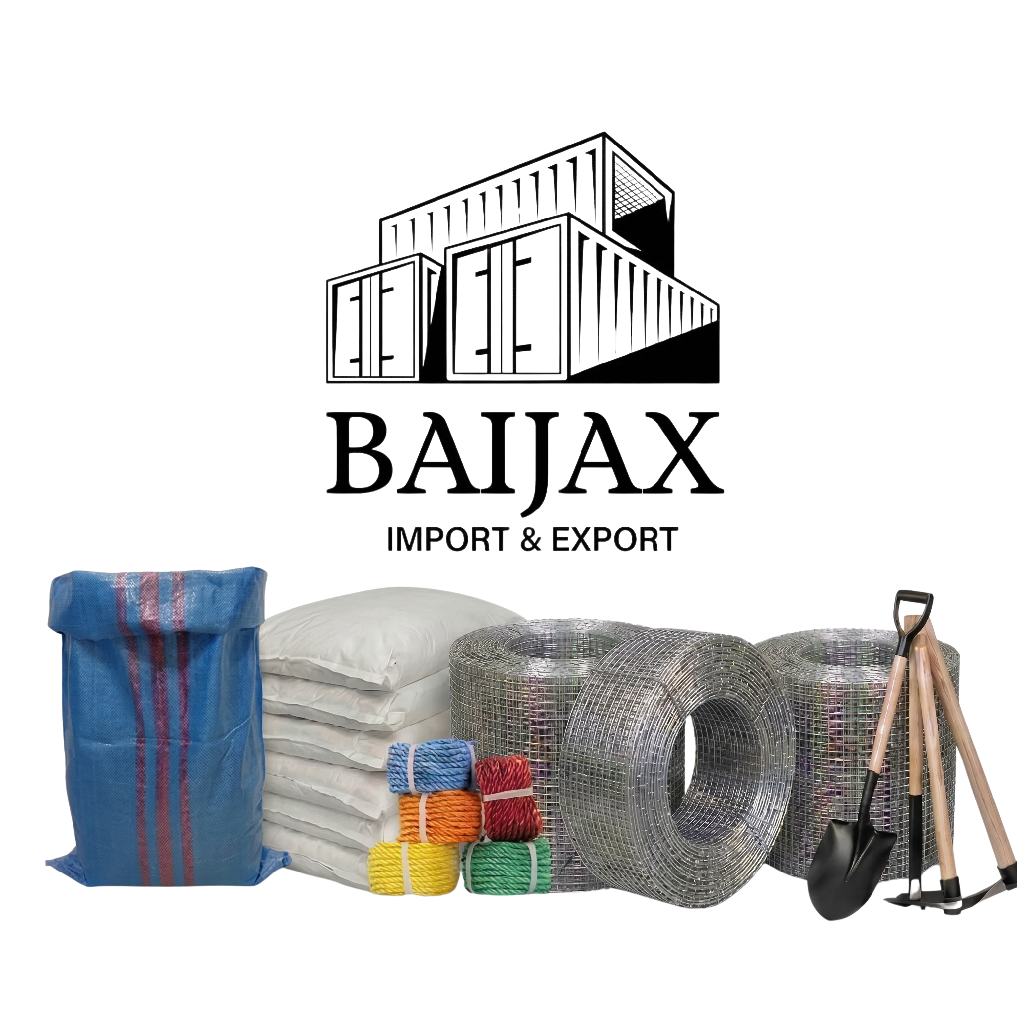 Stock d'outillage agricole et matériel de construction importé en gros par BAIJAX