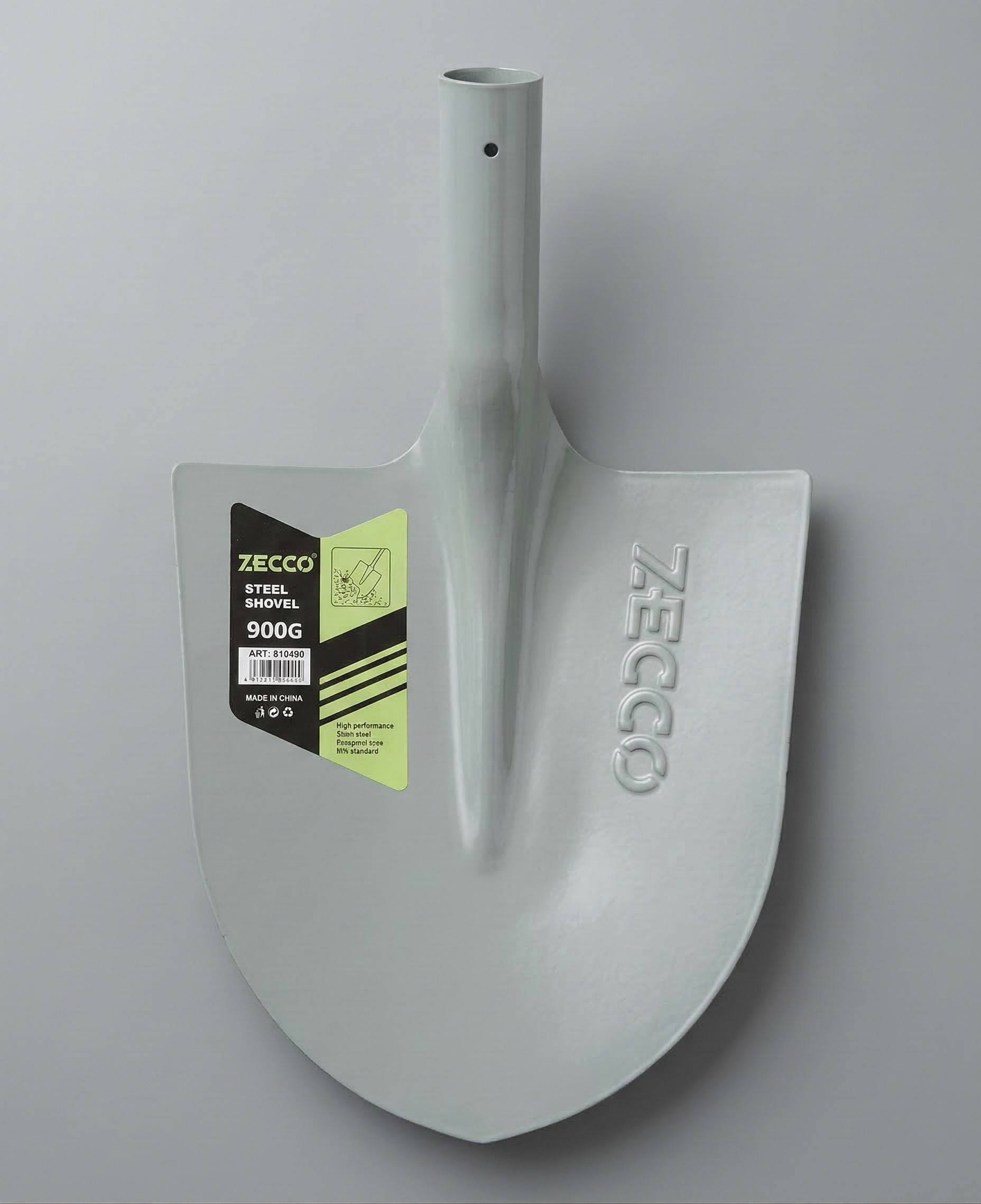 Pelle grise en acier haute résistance pour chantier et jardinage